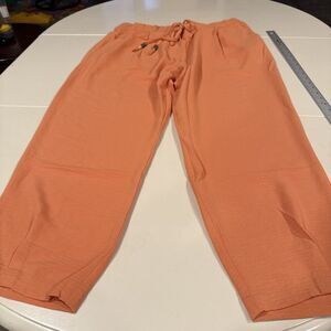everyday JONES by Madeline Jones Crepe Pants Tie Waist Coral Reef 1X